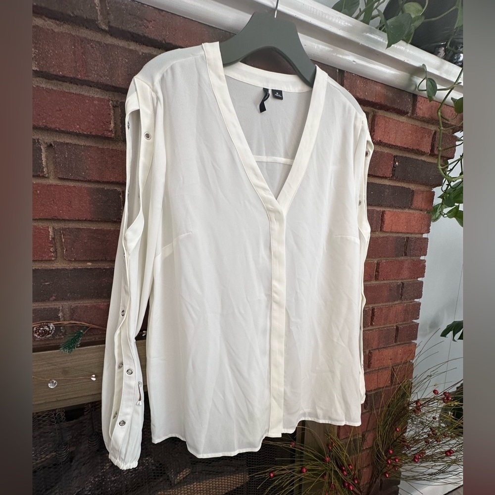 #7)  New open sleeve ivory color blouse.